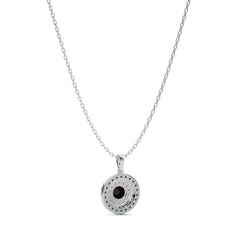 1 1/4 CT. Round Natural Blue and Black Treated Diamond Pendant Necklace