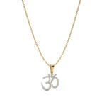 1/4 CT. Round Natural Diamond Om Pendant