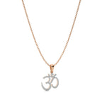 1/4 CT. Round Natural Diamond Om Pendant