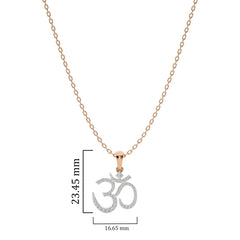 1/4 CT. Round Natural Diamond Om Pendant