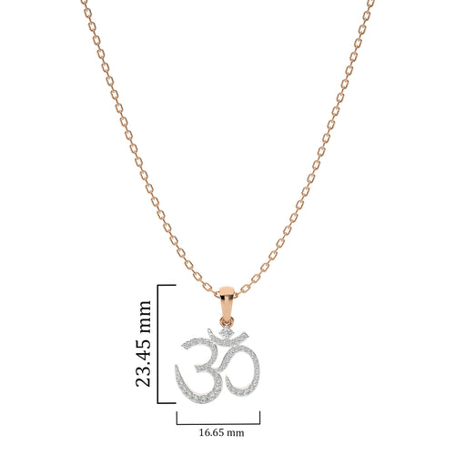 1/4 CT. Round Natural Diamond Om Pendant