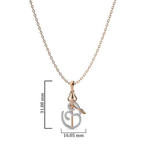 1/4 CT. Round Natural Diamond Om Pendant