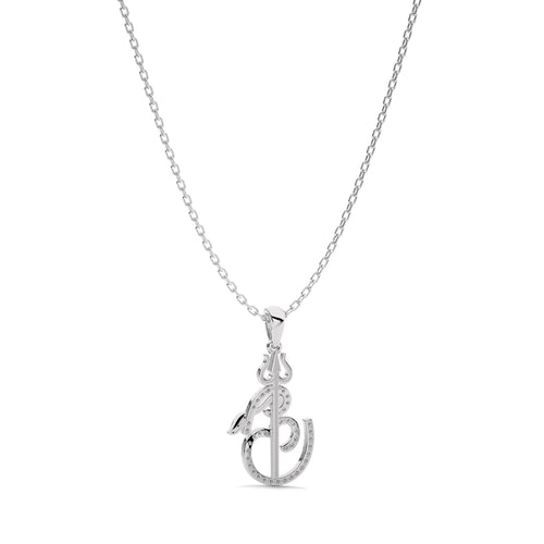1/4 CT. Round Natural Diamond Om Pendant