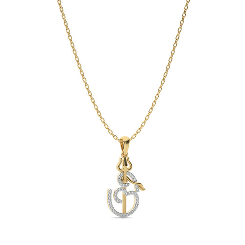 1/4 CT. Round Natural Diamond Om Pendant