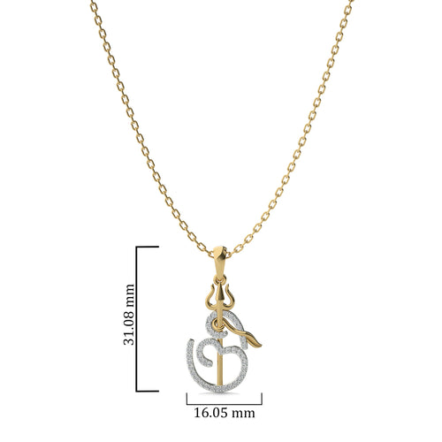 1/4 CT. Round Natural Diamond Om Pendant
