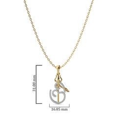 1/4 CT. Round Natural Diamond Om Pendant