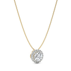 1 CT. Round with Halo Natural Diamond Pendant