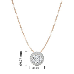 1 CT. Round with Halo Lab Created Diamond Pendant