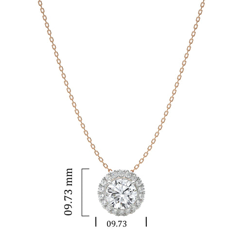 1 CT. Round with Halo Natural Diamond Pendant