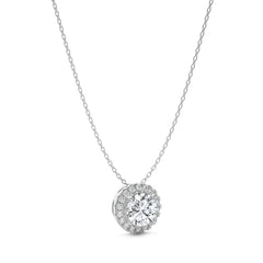 1 CT. Round with Halo Lab Created Diamond Pendant