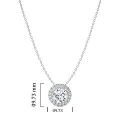 1 CT. Round with Halo Natural Diamond Pendant