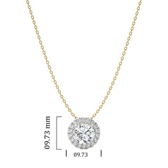 1 CT. Round with Halo Natural Diamond Pendant
