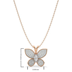 3/4 CT. Butterfly Natural Diamond Pendant