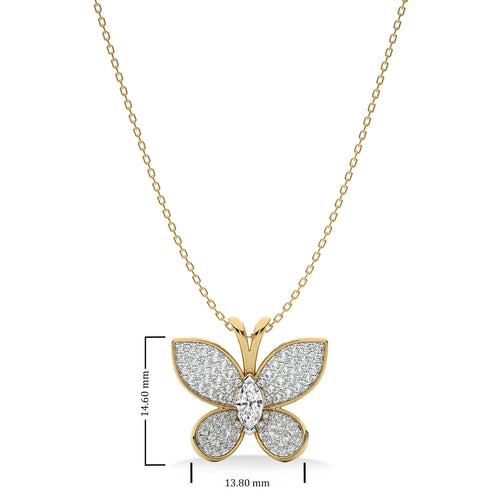 3/4 CT. Butterfly Natural Diamond Pendant