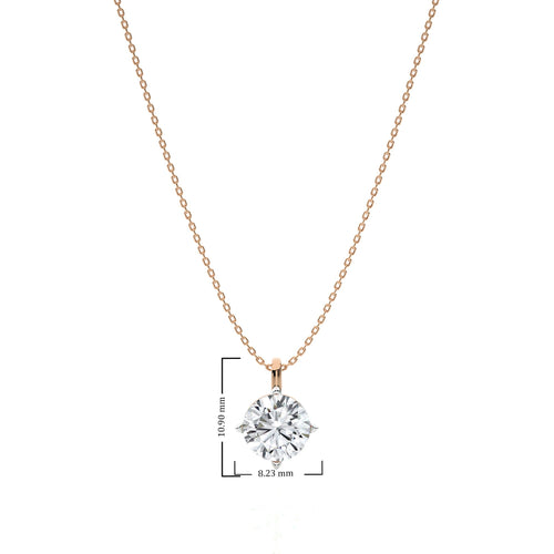 1 CT. Solitaire Round  Natural Diamond Pendant