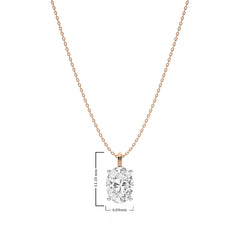 1 CT. Solitaire Oval  Natural Diamond Pendant