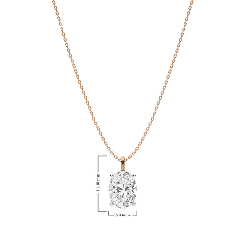 1 CT. Solitaire Oval  Natural Diamond Pendant