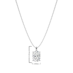 1 CT. Solitaire Oval  Lab Created Diamond Pendant