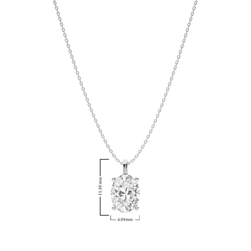 1 CT. Solitaire Oval  Lab Created Diamond Pendant