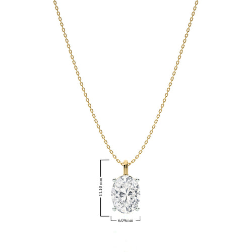 1 CT. Solitaire Oval  Lab Created Diamond Pendant