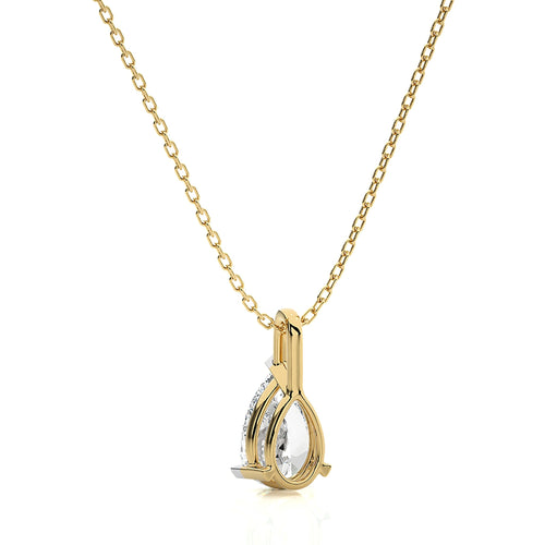 1 CT. Solitaire Pear Natural Diamond Pendant
