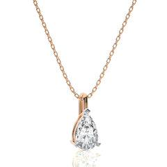 1 CT. Solitaire Pear Natural Diamond Pendant