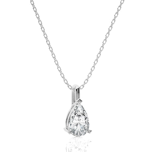1 CT. Solitaire Pear Natural Diamond Pendant