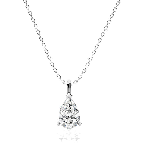 1 CT. Solitaire Pear Natural Diamond Pendant
