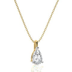 1 CT. Solitaire Pear Natural Diamond Pendant