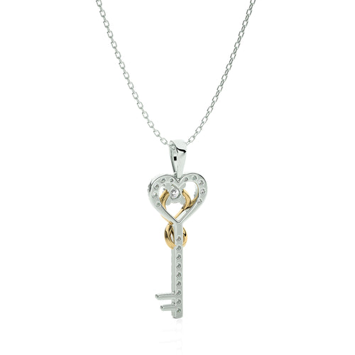 1/4 CT. The Infinity Heart Key Lab Created Diamond  Pendant