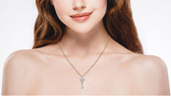 1/4 CT. The Infinity Heart Key Lab Created Diamond  Pendant