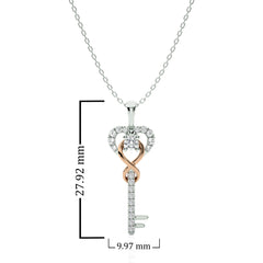 1/4 CT. The Infinity Heart Key Lab Created Diamond  Pendant