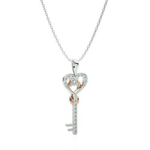 1/4 CT. The Infinity Heart Key Lab Created Diamond  Pendant