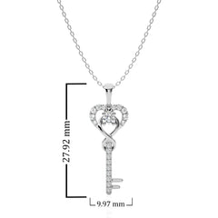 1/4 CT. The Infinity Heart Key Lab Created Diamond  Pendant