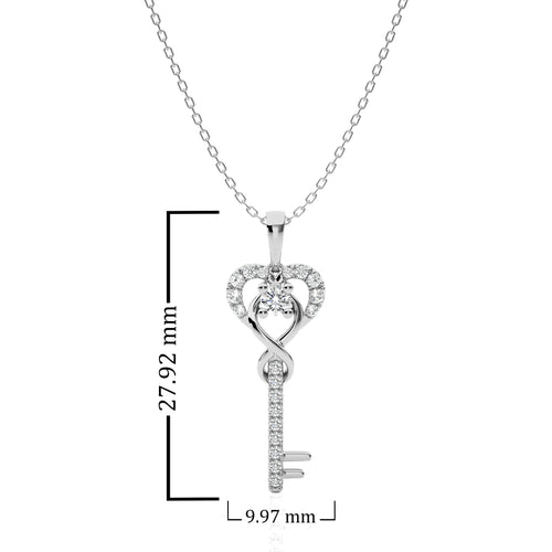 1/4 CT. The Infinity Heart Key Lab Created Diamond  Pendant