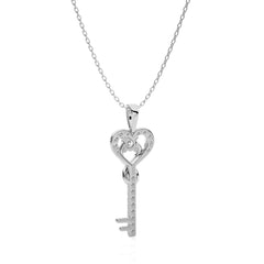1/4 CT. The Infinity Heart Key Lab Created Diamond  Pendant
