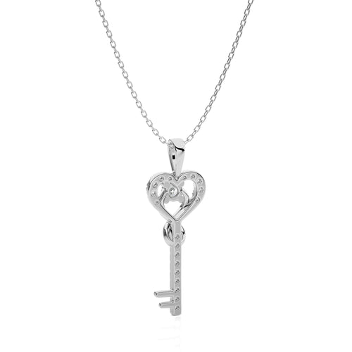 1/4 CT. The Infinity Heart Key Lab Created Diamond  Pendant