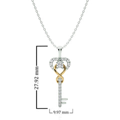 1/4 CT. The Infinity Heart Key Lab Created Diamond  Pendant
