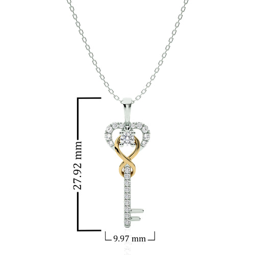 1/4 CT. The Infinity Heart Key Lab Created Diamond  Pendant