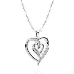 1/8 CT. Adorned Twin Heart Lab Created Diamond Pendant.