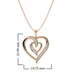 1/8 CT. Adorned Twin Heart Lab Created Diamond Pendant.