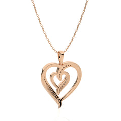 1/8 CT. Adorned Twin Heart Lab Created Diamond Pendant.