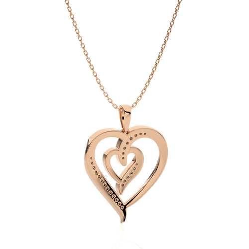 1/8 CT. Adorned Twin Heart Lab Created Diamond Pendant.