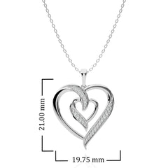 1/8 CT. Adorned Twin Heart Lab Created Diamond Pendant.
