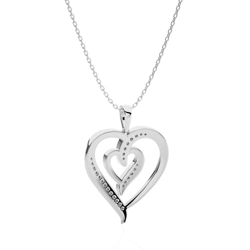 1/8 CT. Adorned Twin Heart Lab Created Diamond Pendant.