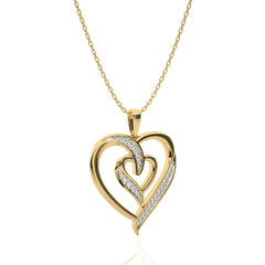 1/8 CT. Adorned Twin Heart Lab Created Diamond Pendant.