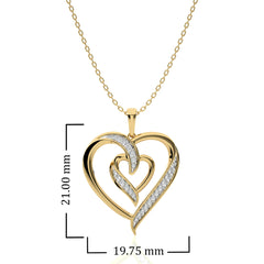 1/8 CT. Adorned Twin Heart Lab Created Diamond Pendant.