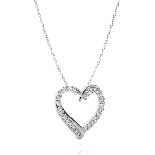 1/2 CT. Pure Affection Real Gold Heart Lab Created Diamond Pendant