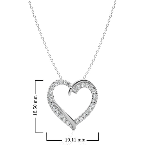 1/2 CT. Pure Affection Real Gold Heart Lab Created Diamond Pendant