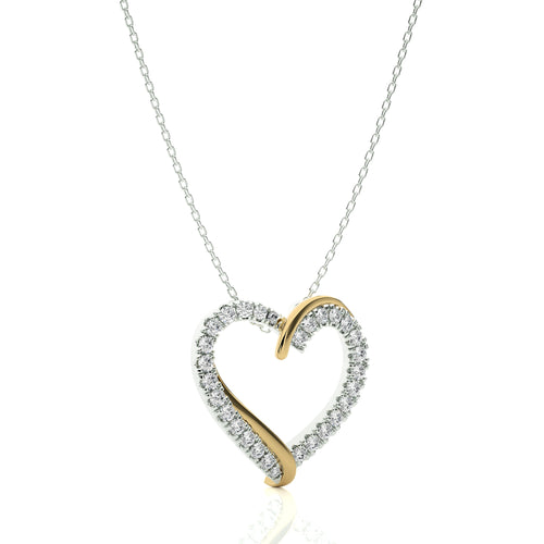 1/2 CT. Pure Affection Real Gold Heart Lab Created Diamond Pendant